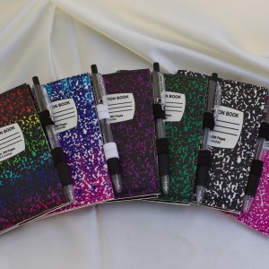 Small Vinyl Composition Notebook Cover with notebook & pen