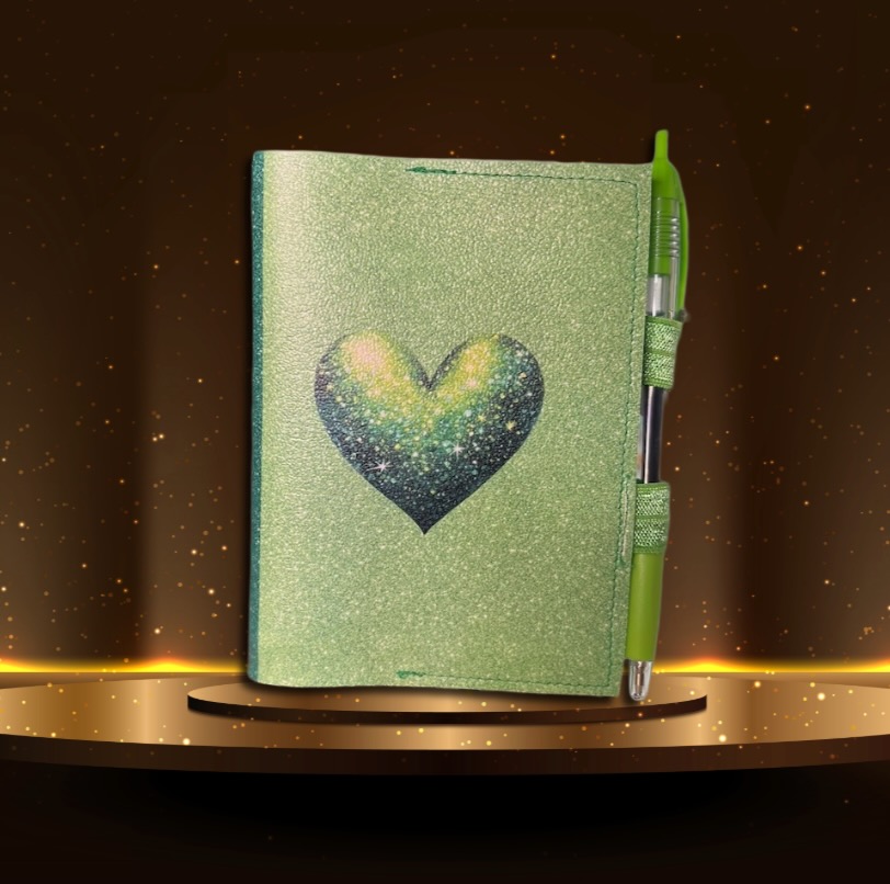 Green Heart Mini Composition Notebook Cover