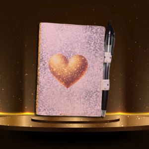 Gold Heart Mini Composition Notebook Cover