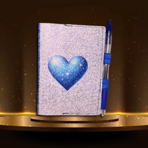 Dark Blue Heart Mini Composition Notebook Cover