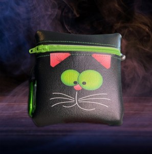 Black Cat Vinyl Pouch with Carabiner