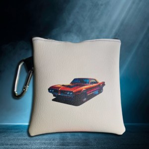 Red Pontiac Vinyl Pouch with Carabiner