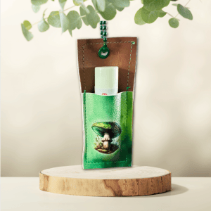 Green Mushroom Chapstick Holder