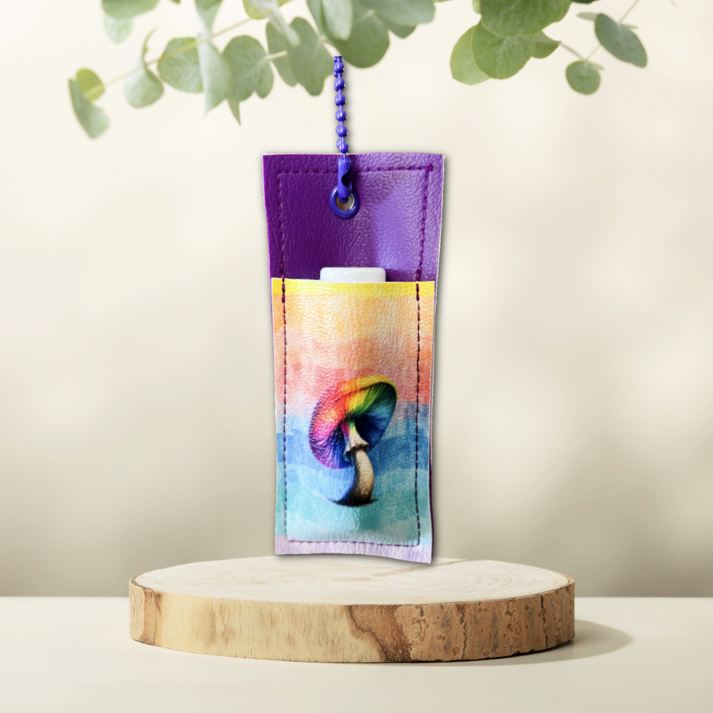 Rainbow Mushroom Chapstick Holder