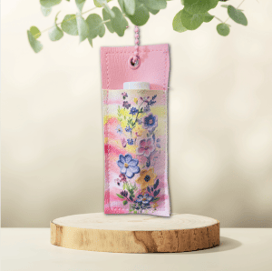 Pastel Pink Flowers Chapstick Holder