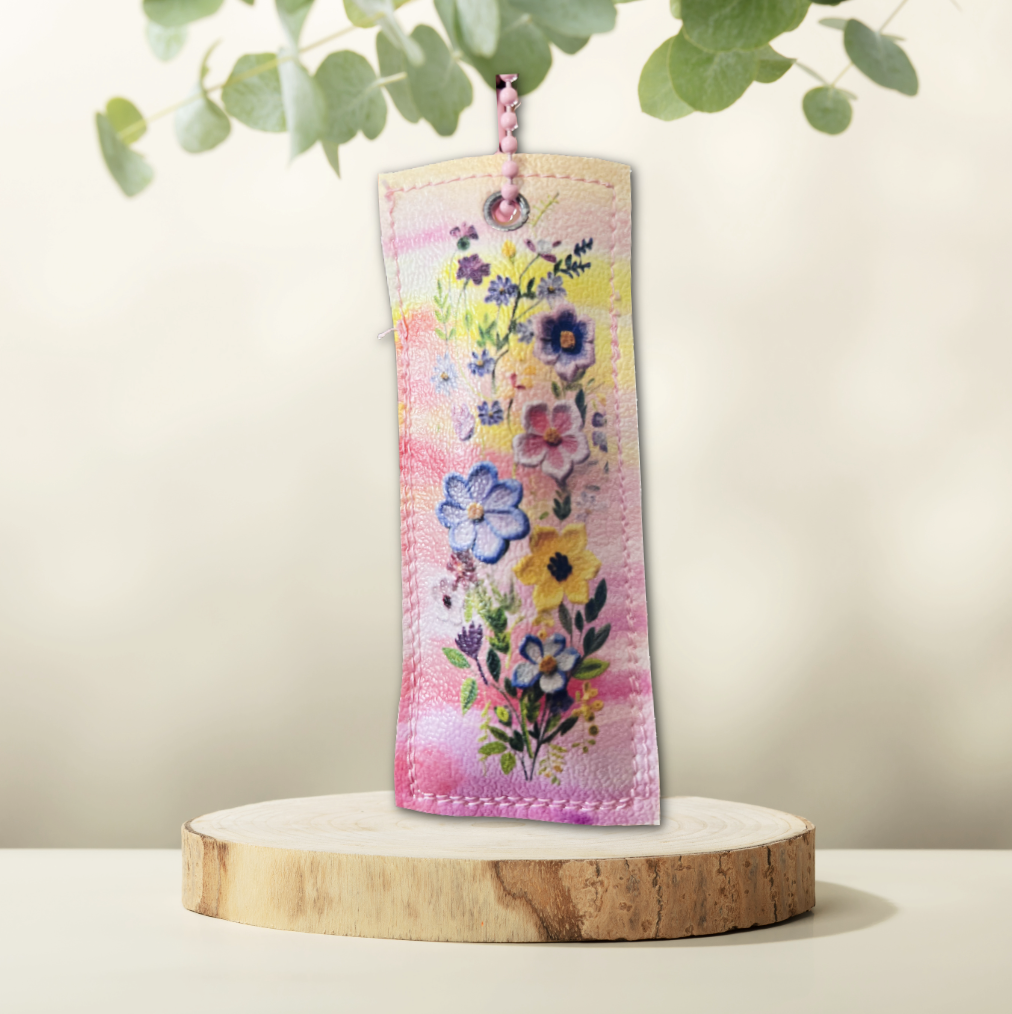 Pastel Pink Flowers Chapstick Holder