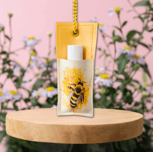 Watercolor Bee & Comb Chapstick Holder