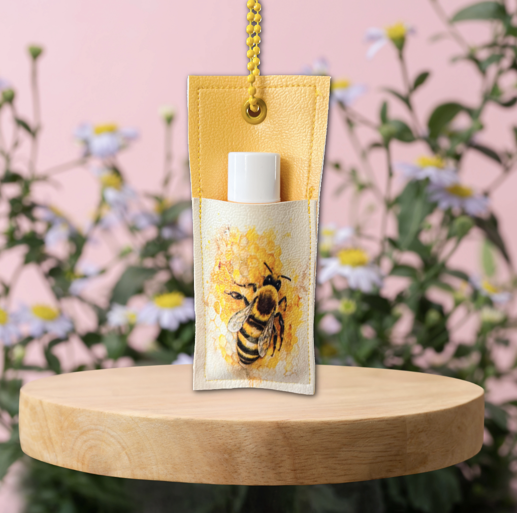 Watercolor Bee & Comb Chapstick Holder