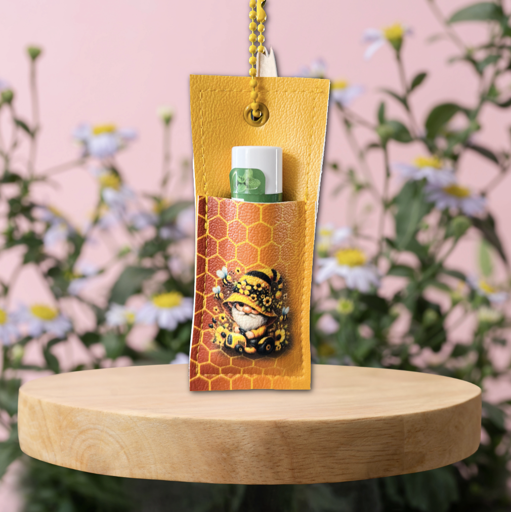 Gnome on Tractor Chapstick Holder