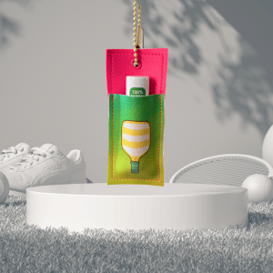 Yellow & White Striped Pickle Paddle Chapstick Holder