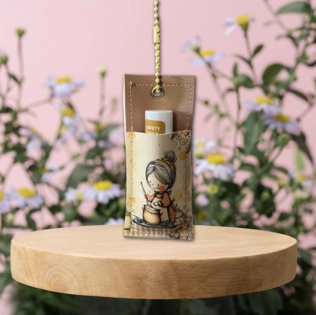 Woman Cooking Chapstick Holder
