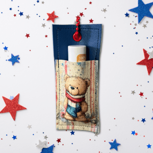 Patriotic Bear Chapstick Holder