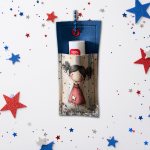 Patriotic Girl Chapstick Holder