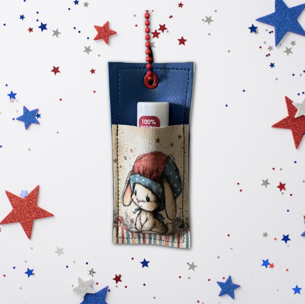 Patriotic Bunny Chapstick Holder