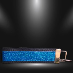Blue Glitter Fob Wristlet