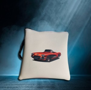 Red Corvette Vinyl Pouch with Carabiner