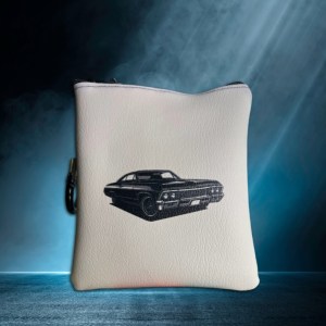 Black Chevelle Vinyl Pouch with Carabiner