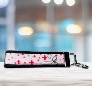 Nurses Red & White Career Fob Wristlet