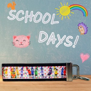Cartoon Crayon Art Fob Wristlet