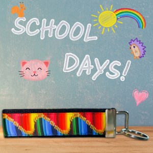 Color Pencil Wave Art Fob Wristlet