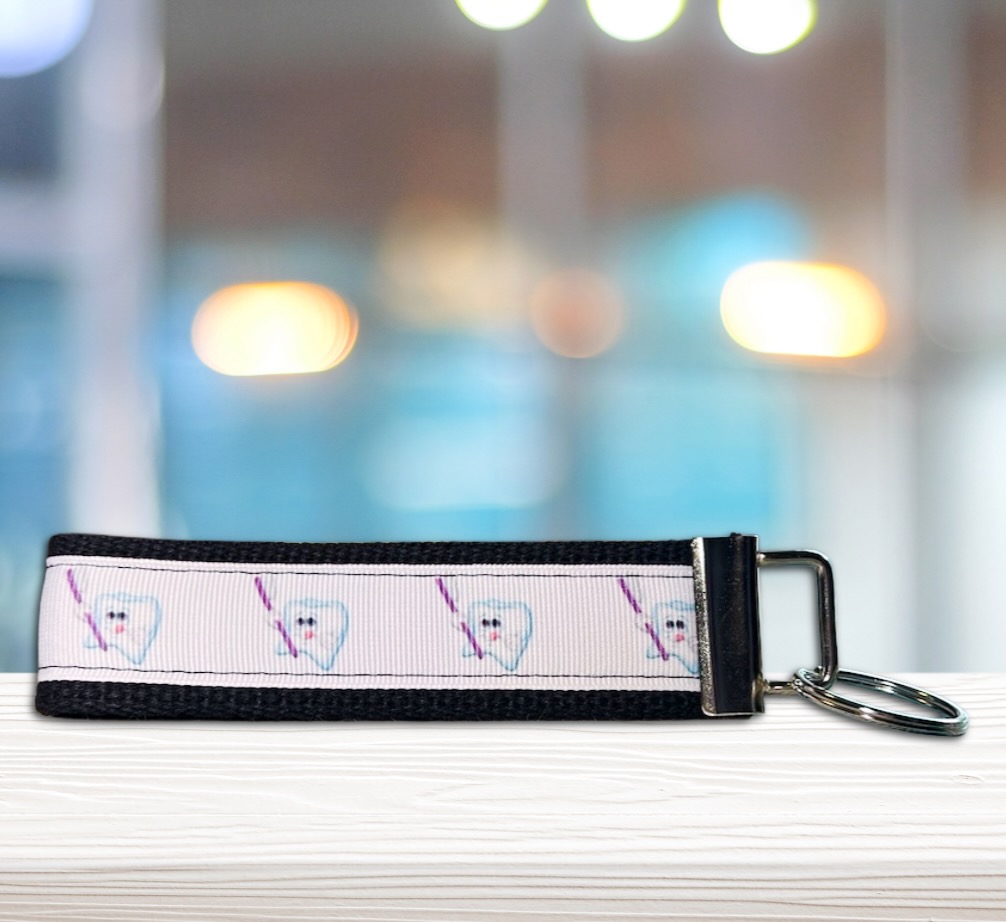 Cartoon Toothbrush Fob Wristlet