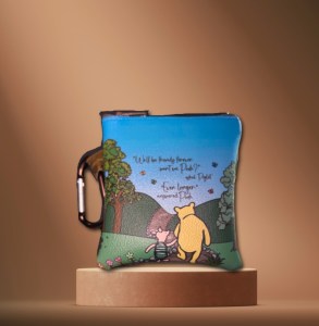 Winnie the Pooh & Piglet Walk Vinyl Pouch with Carabiner