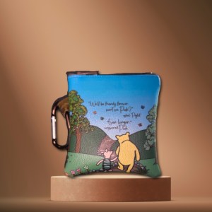 Winnie the Pooh & Piglet Walk Vinyl Pouch with Carabiner
