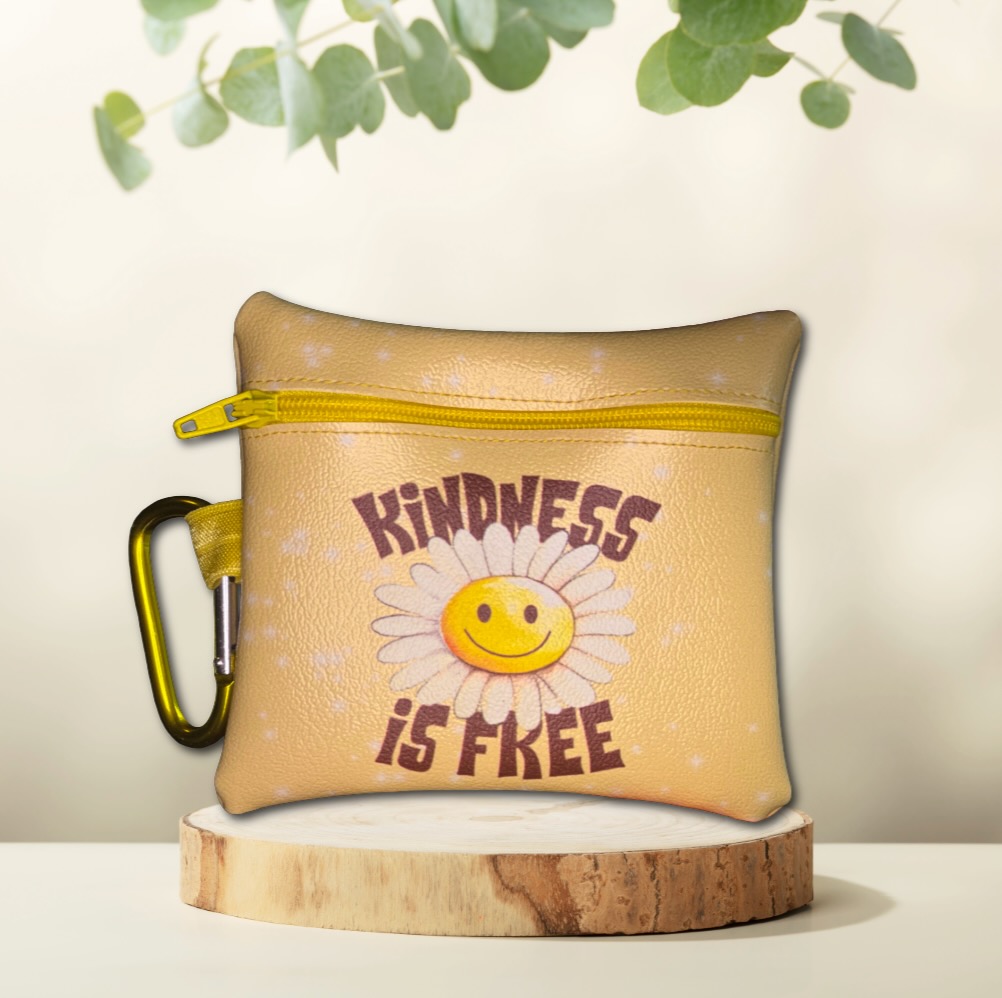 Kindness is Free Vinyl Pouch with Carabiner